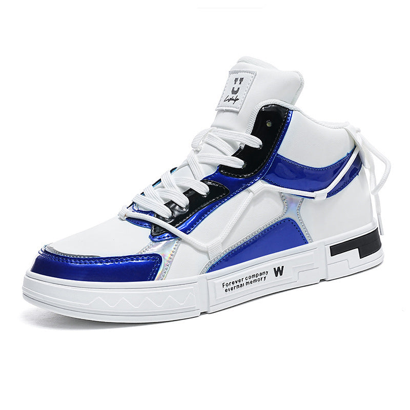 High-top Color Matching Lace Up Casual Sneakers - Bellarte Enchanté High-top Color Matching Lace Up Casual Sneakers